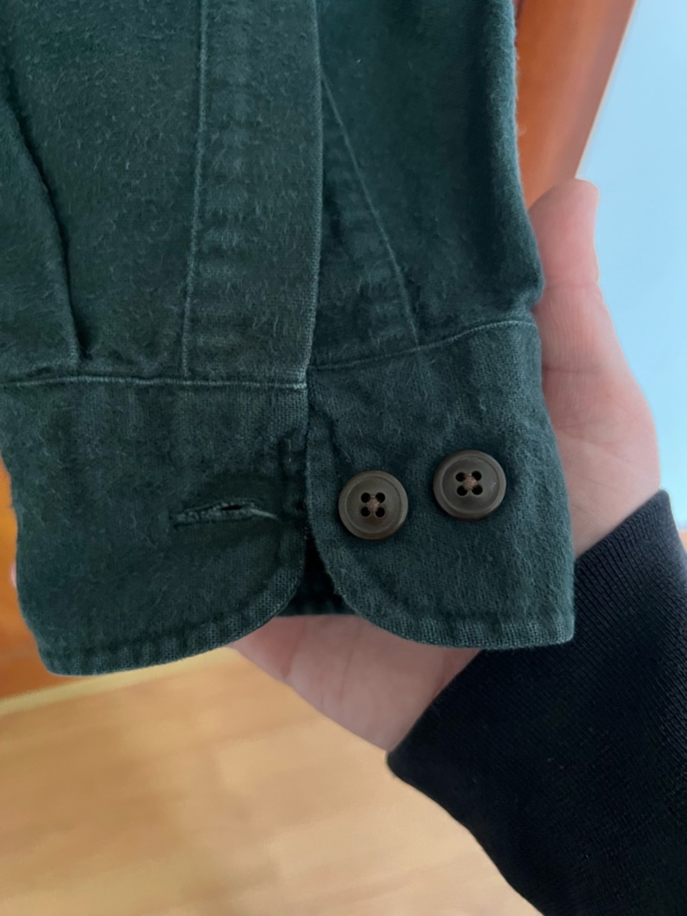 St. John's Bay Dark Green Button-Front Utility Shirt Jacket - Picture 3 of 4
